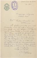 Carta de Gabriel, representante dos Beneditinos Portugueses, a Manoel Maria Sarmento Rodrigues 