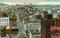 Panorama from top of Call Building, showing Kearney Street and Telegraph Hill, San Francisco, California.